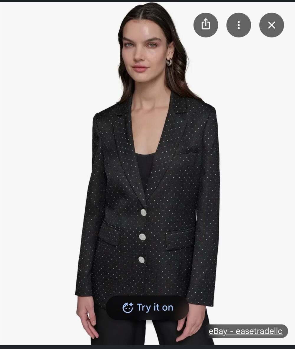 Karl Lagerfeld Paris Rhinestone Embellished Blazer Size 8